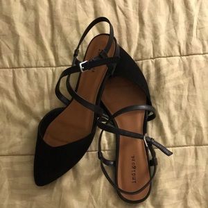 Black pointed toe flats. Size 9.5